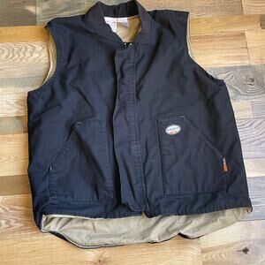 Rasco FR BLV5502 Flame Resistant Duck Vest Black 2XL Long CAT2 FR